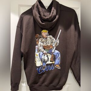 Brown Hoodie with Graphic Print